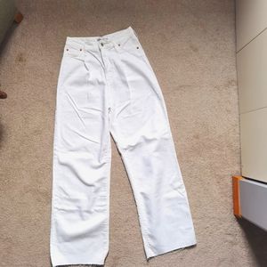 ZARA wide leg white jeans
